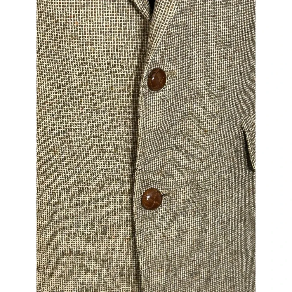 Vtg. John Weitz Palm Beach Harris Tweed Sport Coat Sz 40L Wool Blazer Union Made